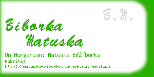 biborka matuska business card